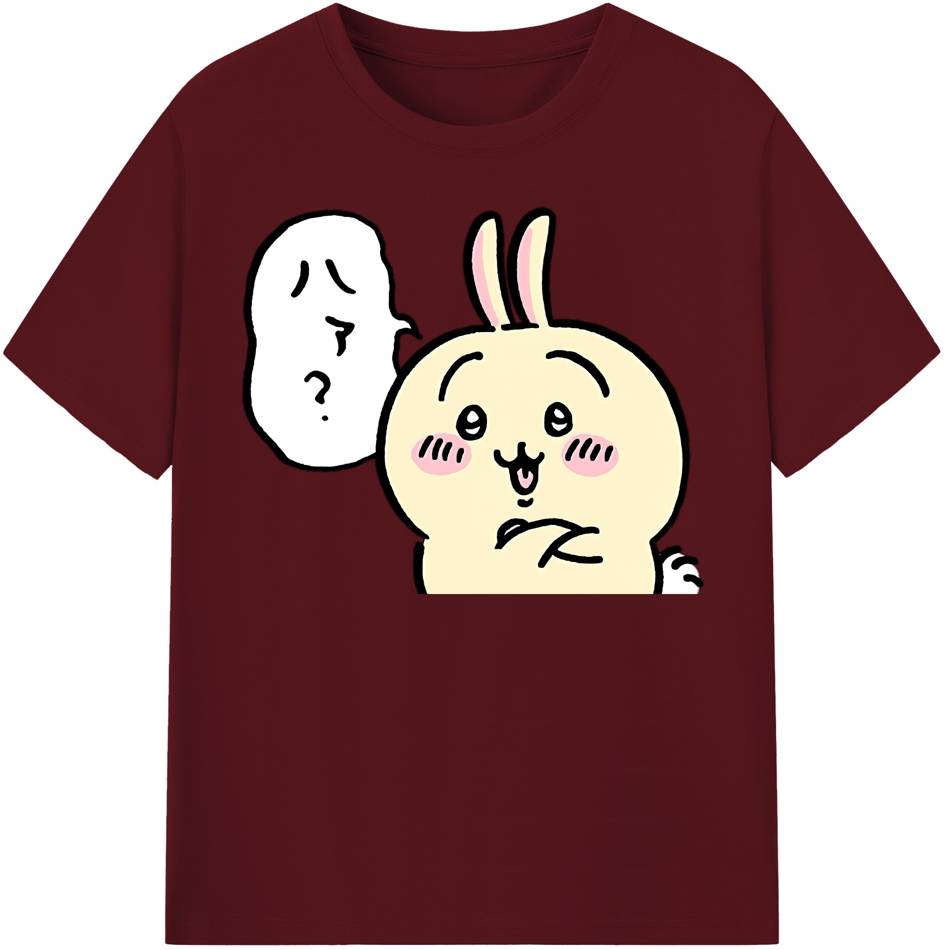 （画像用） ちいかわ うさぎ Chii-kawa usagi 綿100％半袖Tシャツ（フロントプリント）